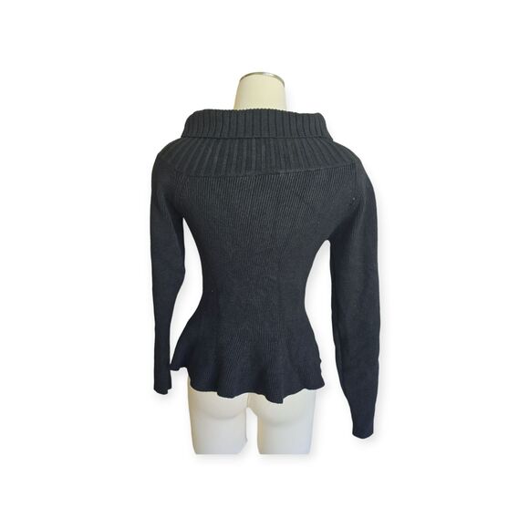 Marciano by Guess Black Cowl Neck Collar Long Sleeve Pull Over Sweater Women M - Picture 2 of 6